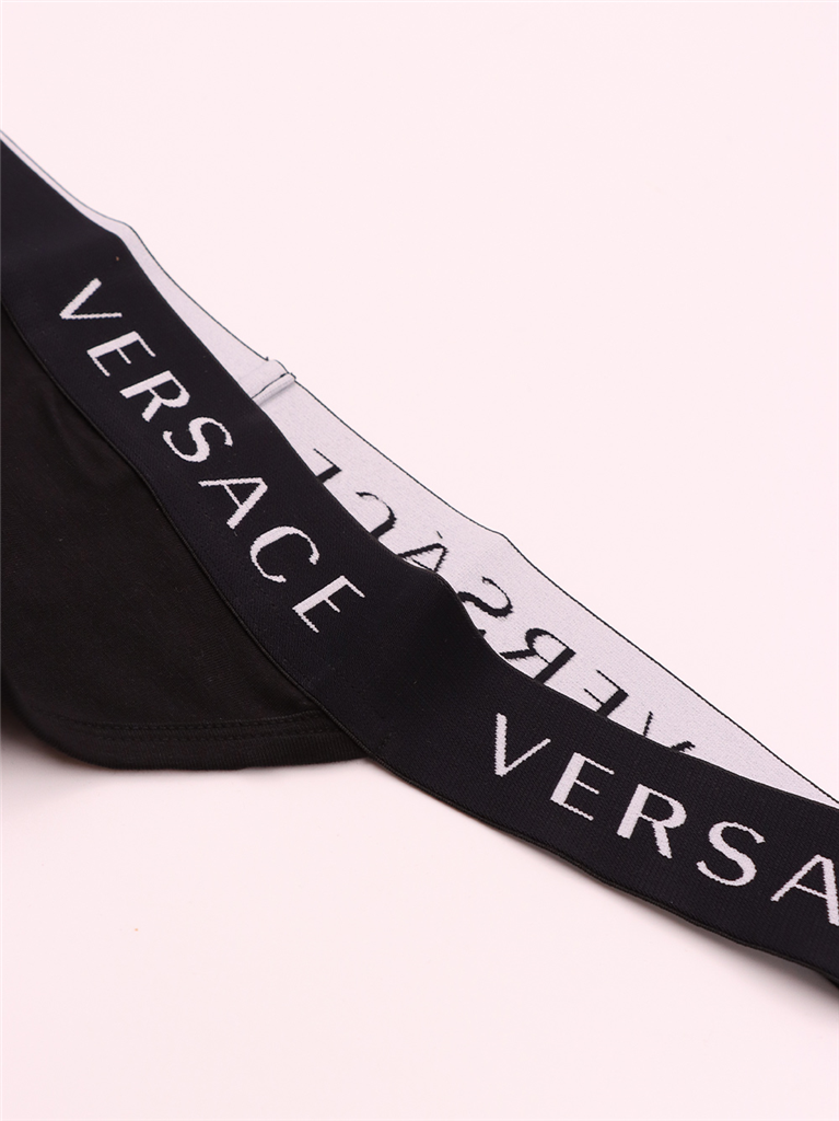 Ropa interior y homewear String à logo Versace Negro Femme
