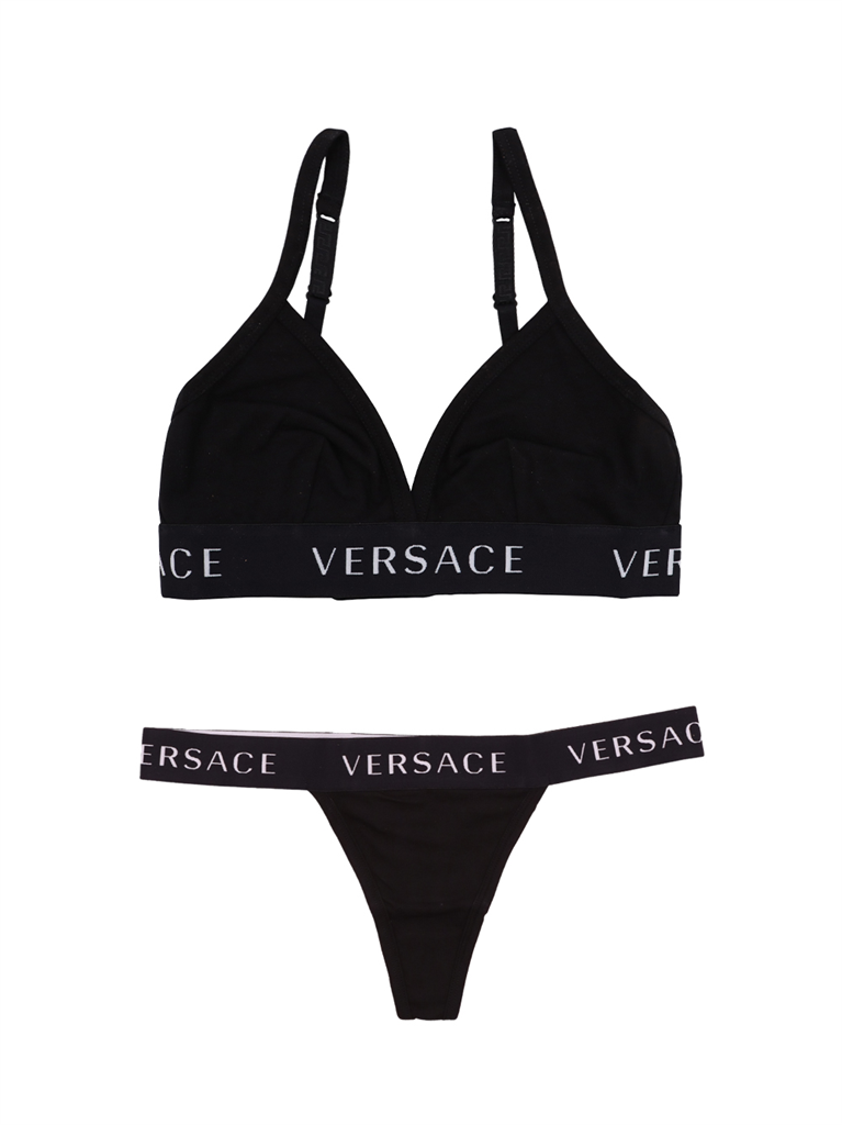 Ropa interior y homewear String à logo Versace Negro Femme