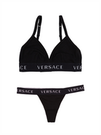 Ropa interior y homewear String à logo Versace Negro Femme