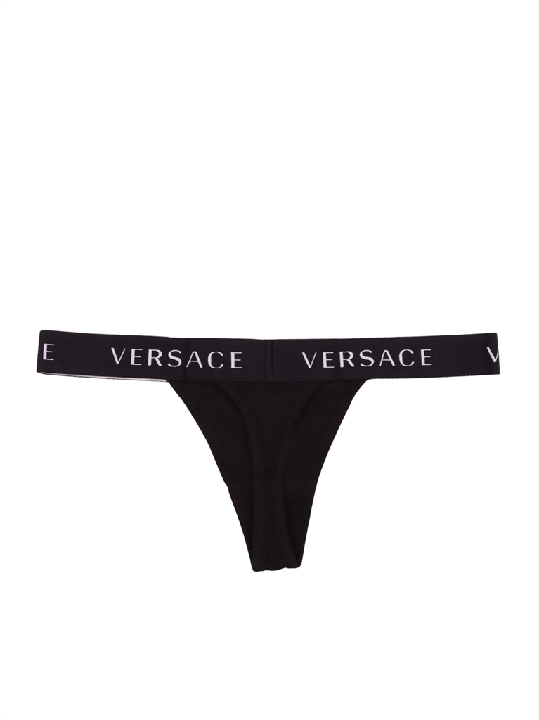 Ropa interior y homewear String à logo Versace Negro Femme