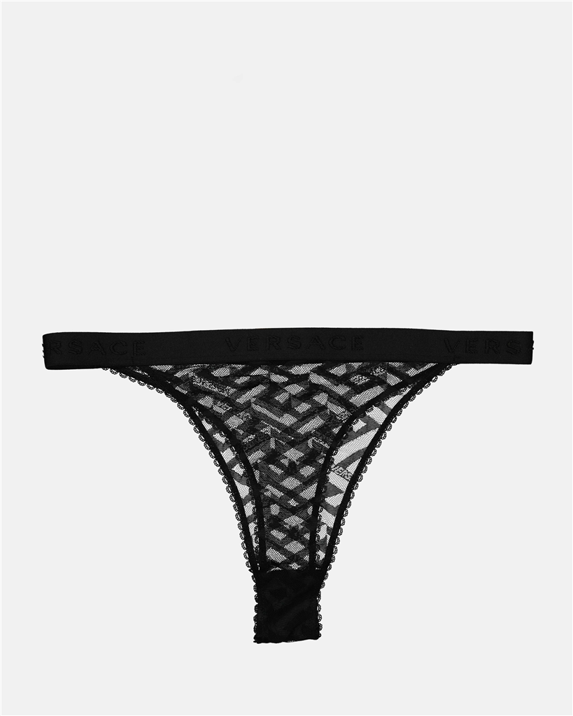 Underwear and homewear Greca Signature Thong Versace Black Women