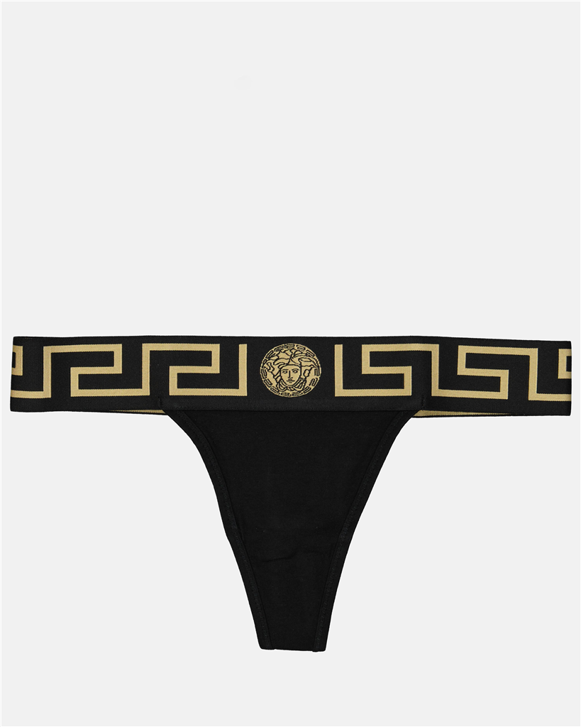 アンダーウェア・ホームウェア メドゥーサ グレカ Tバック Versace 黒 女性