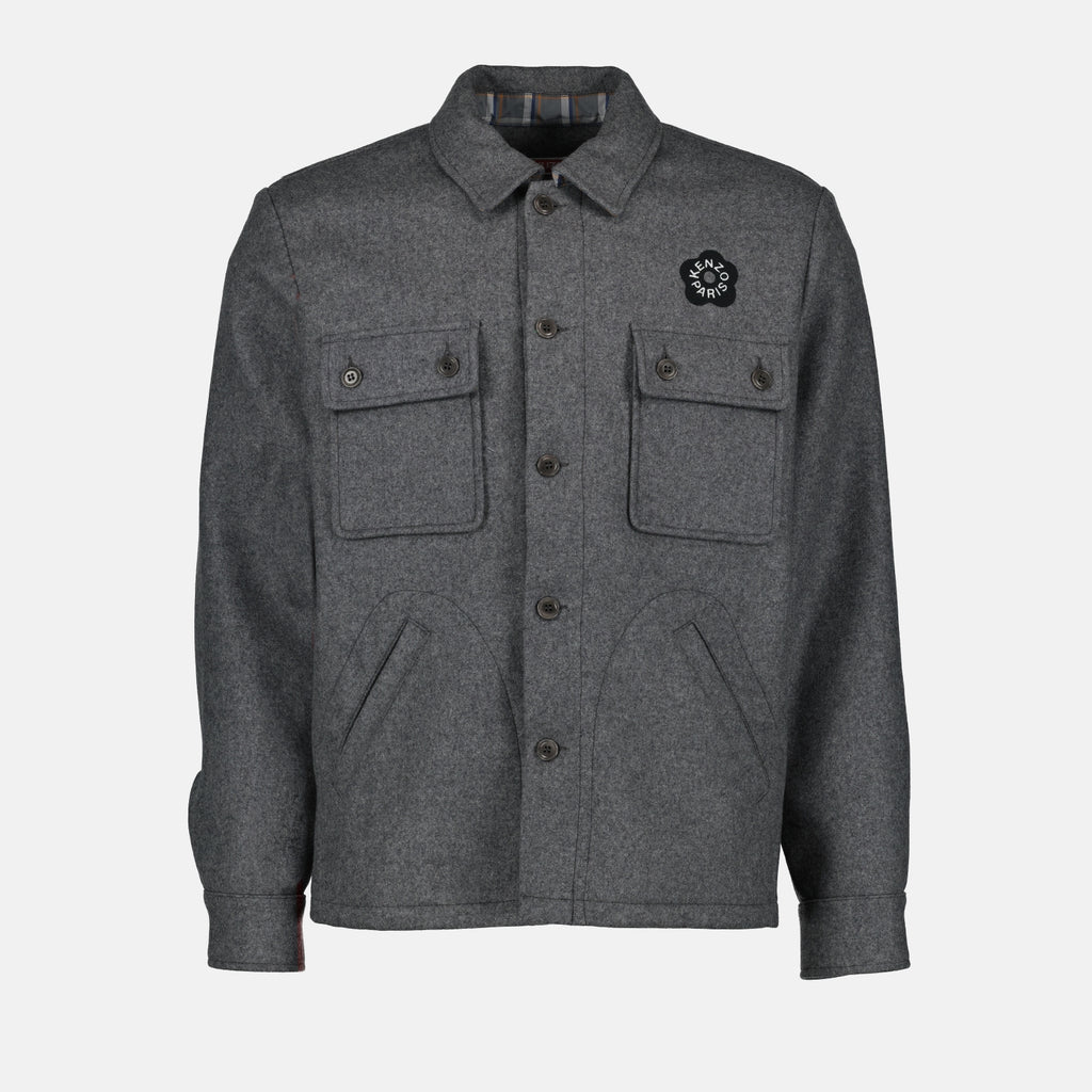 Chemises Surchemise en laine grise Kenzo Gris Homme
