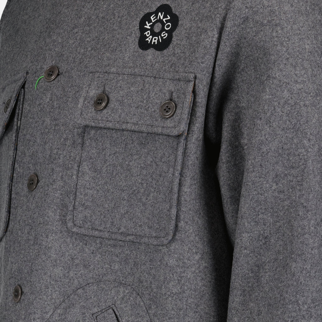 Chemises Surchemise en laine grise Kenzo Gris Homme