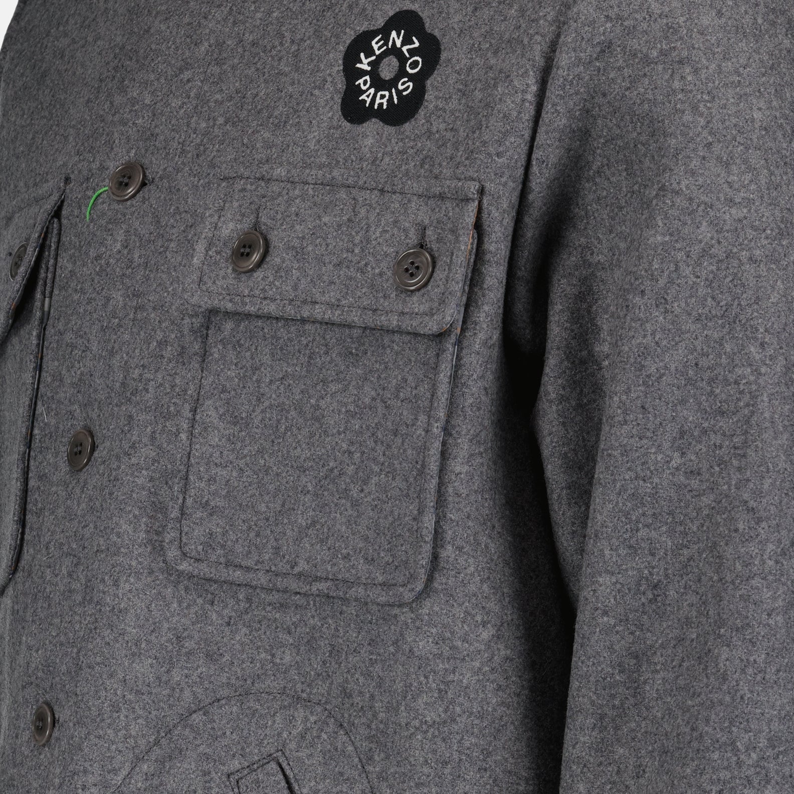 Chemises Surchemise en laine grise Kenzo Gris Homme