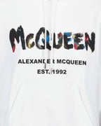 Moletons Sweat com Capuz Graffiti Alexander McQueen Branco Homme