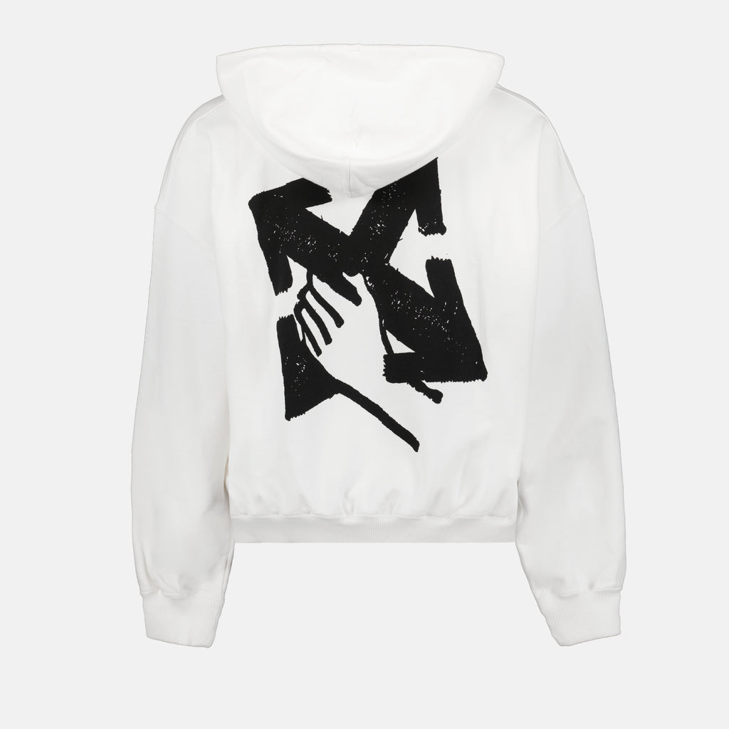Felpe Sweat à capuche hand Arrow boxy Off-White Bianco Homme