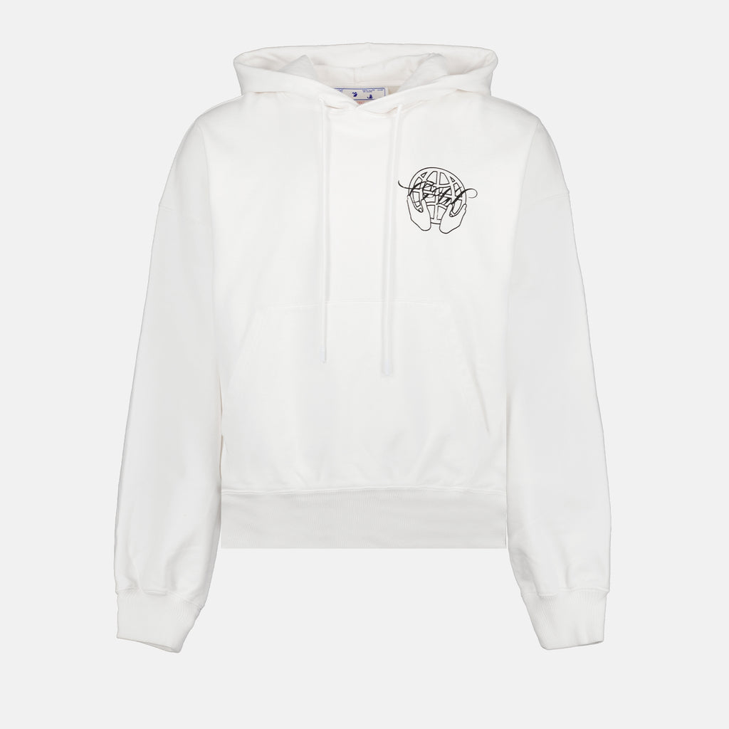 Felpe Sweat à capuche hand Arrow boxy Off-White Bianco Homme