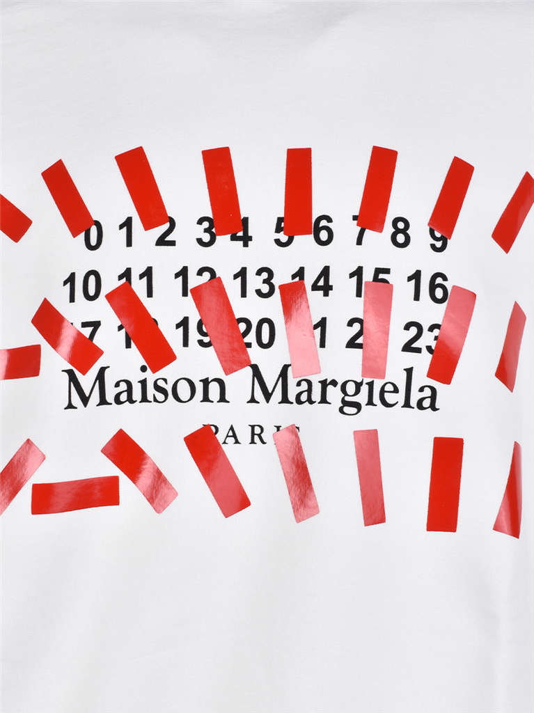 Sweatshirts Sweat à capuche imprimé Maison Margiela Blanc Femme