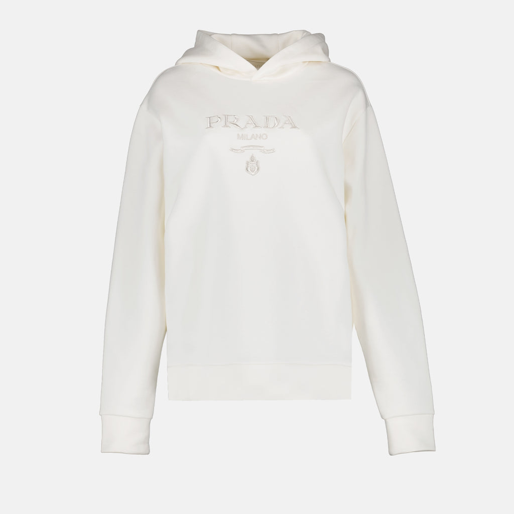 Felpe Sweat à capuche Prada Bianco Femme