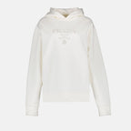 Felpe Sweat à capuche Prada Bianco Femme