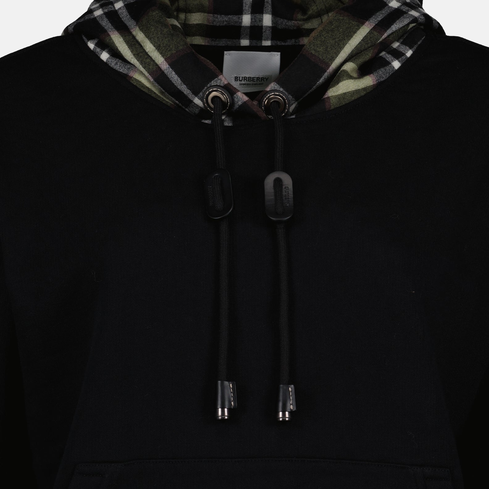 Moletons Sweat À Capuche Check Vintage Burberry Preto Femme