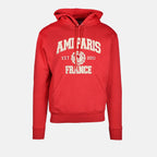 Sweatshirts Sweat à capuche Ami France Ami PARIS Rouge Unisexe