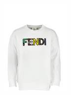 Vêtements Sweatshirt à logo Fendi Blanc Enfants