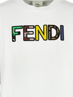 Vêtements Sweatshirt à logo Fendi Blanc Enfants