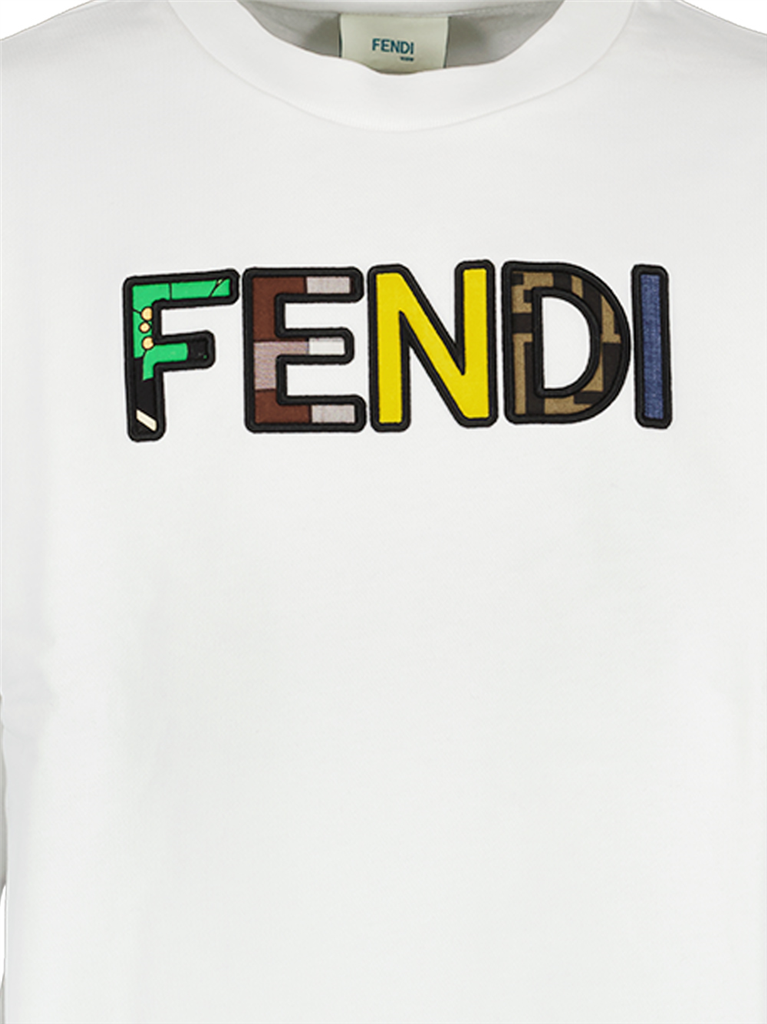 Vêtements Sweatshirt à logo Fendi Blanc Enfants