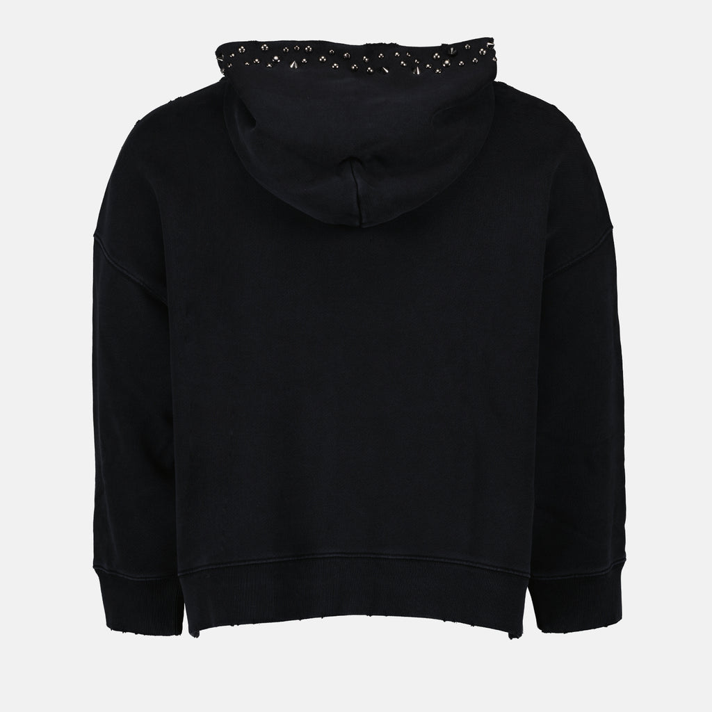 Sweatshirts Worn Logo Sweatshirt Versace Black Women