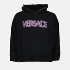 Sweatshirts Worn Logo Sweatshirt Versace Black Women