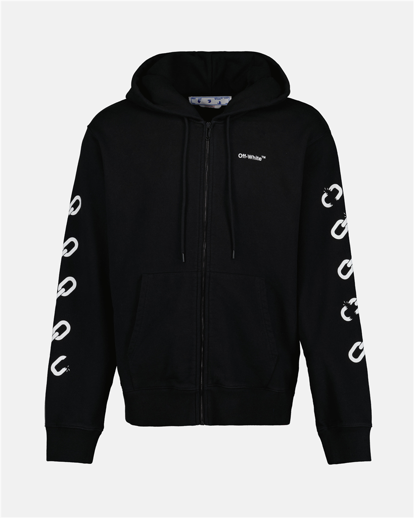 Tシャツ アロー ジップ スウェットシャツ Off-White 黒 男
