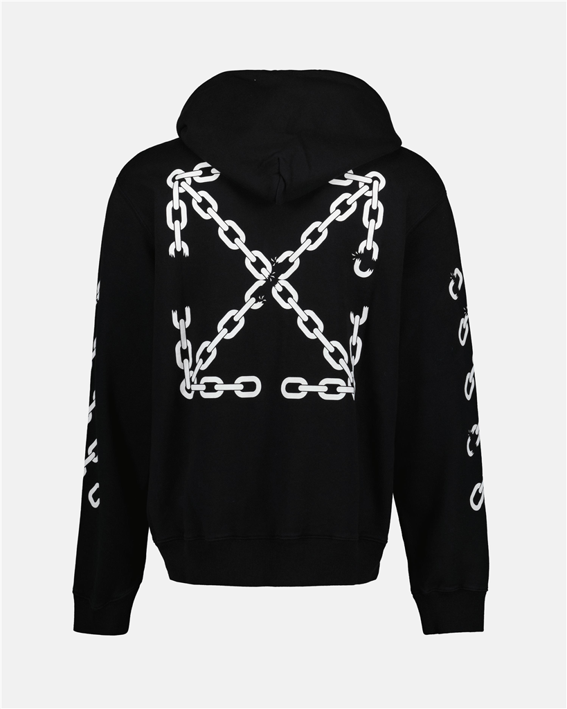 Tシャツ アロー ジップ スウェットシャツ Off-White 黒 男