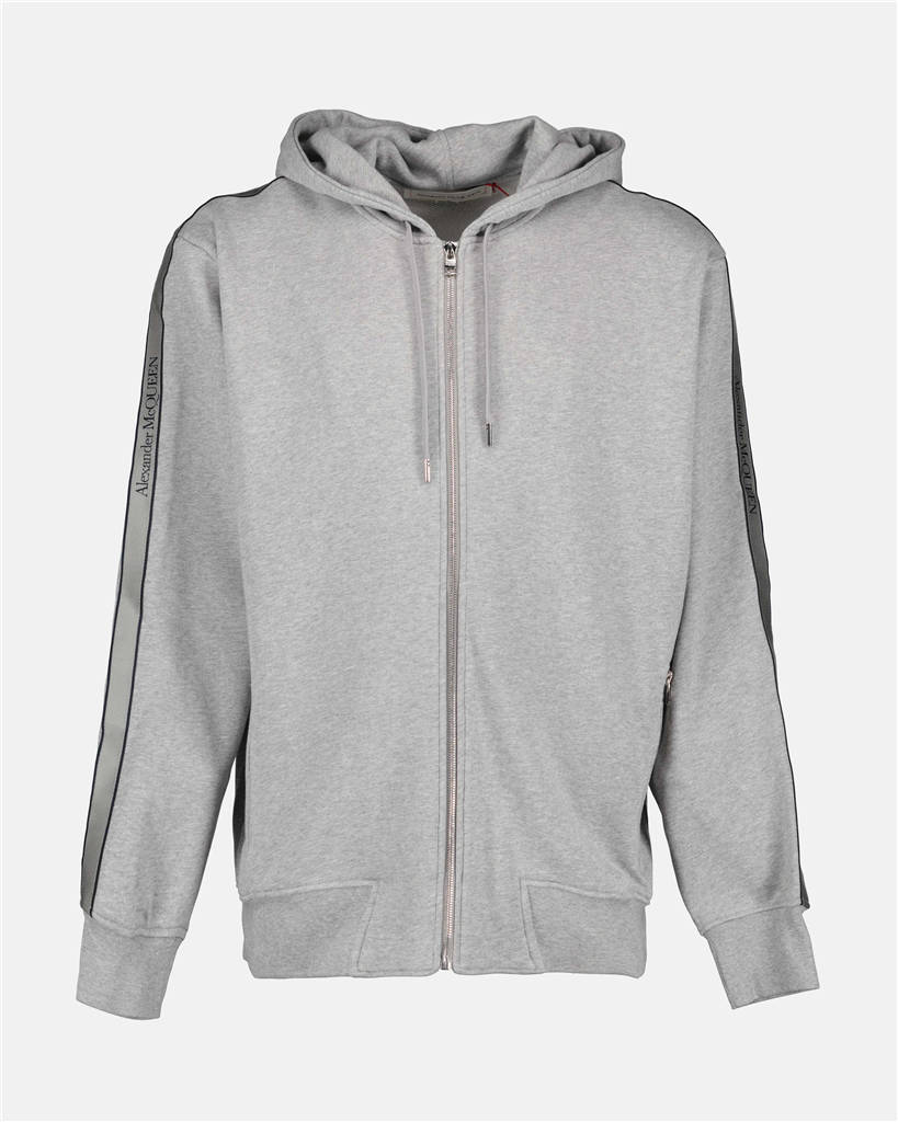 Sweatshirts Zip-up sweatshirt with band logo Alexander McQueen Gray Man