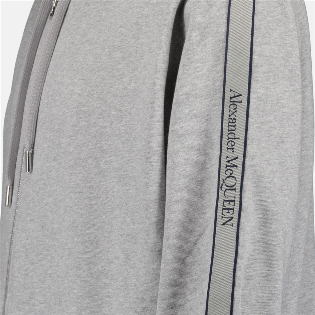 Sweatshirts Zip-up sweatshirt with band logo Alexander McQueen Gray Man