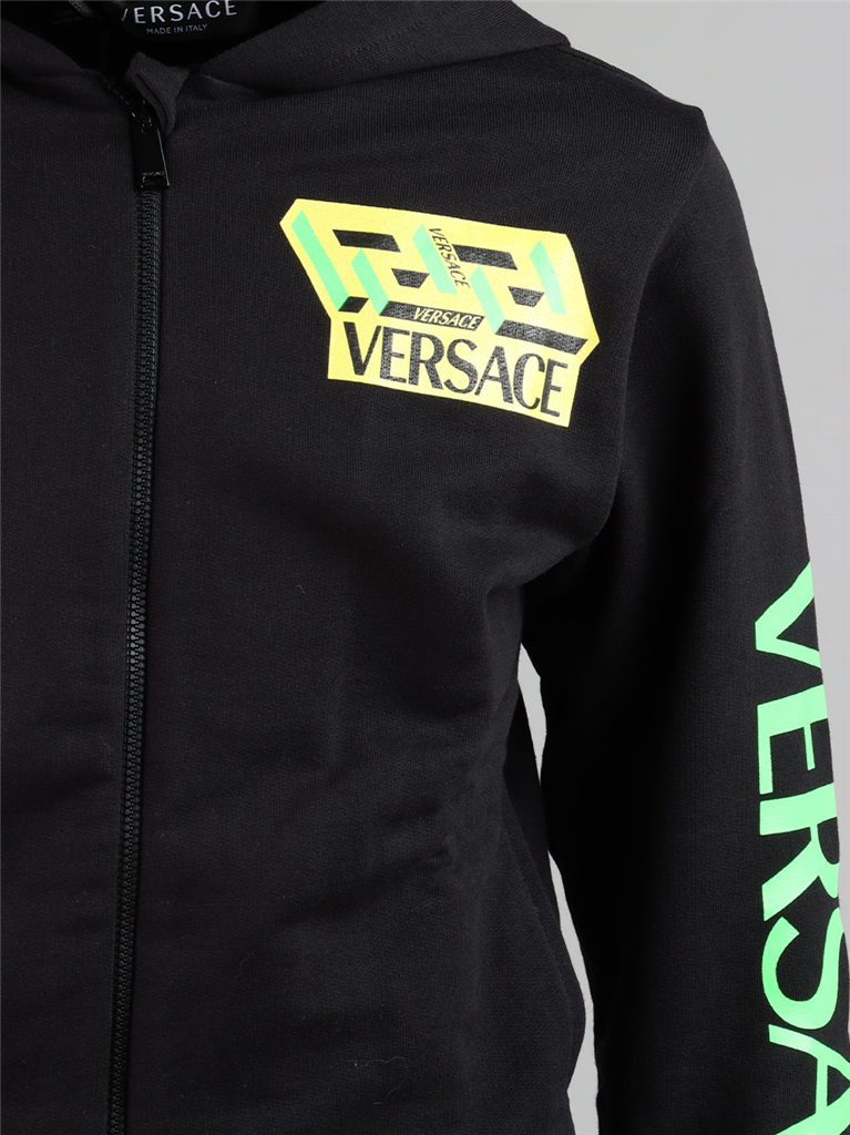 Clothing La Greca Accent zipped sweatshirt Versace Black Kids