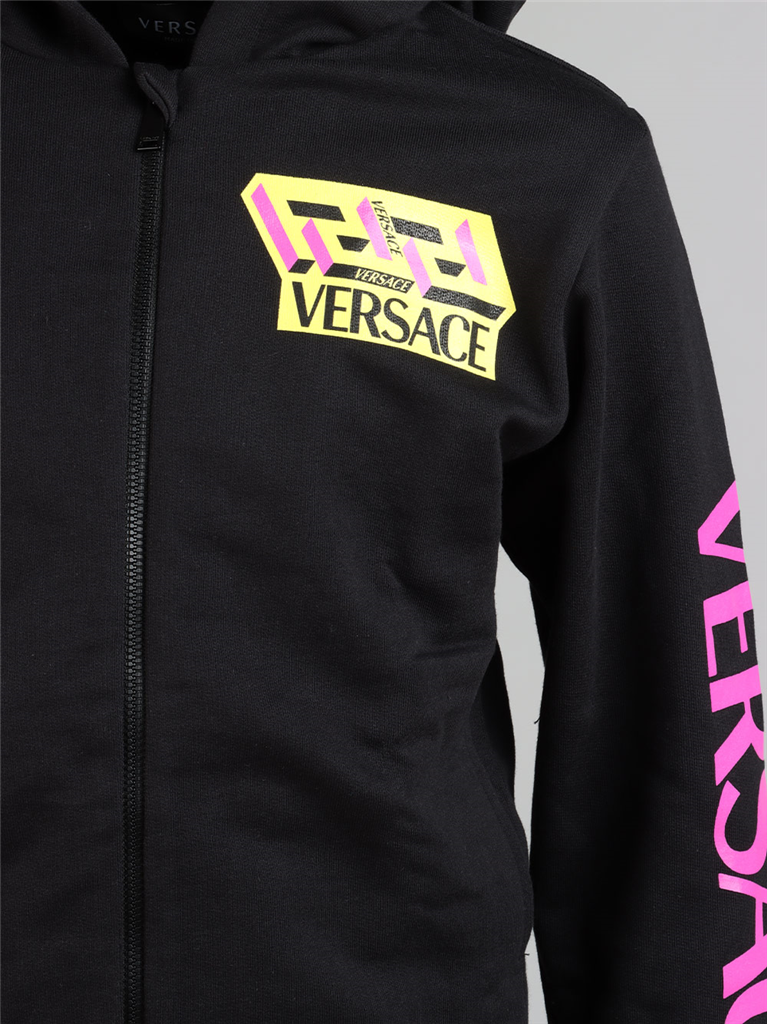 Bekleidung La Greca Accent Zip-Up Sweatshirt Versace Schwarz Kinder