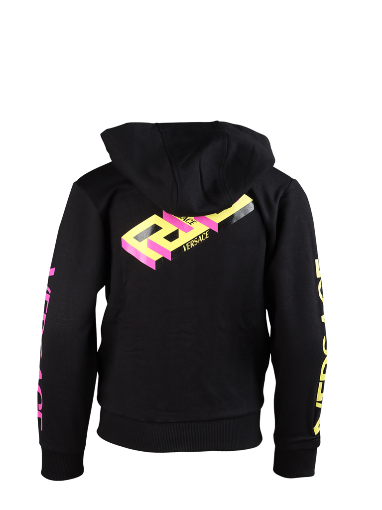 Bekleidung La Greca Accent Zip-Up Sweatshirt Versace Schwarz Kinder