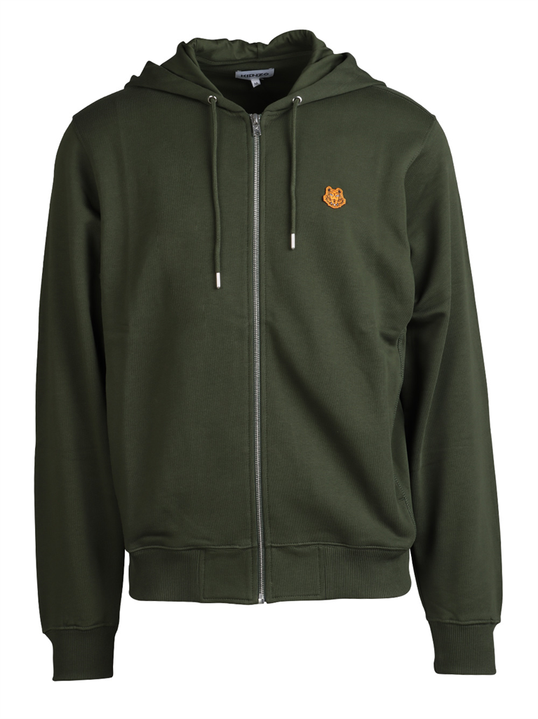 Felpe Sweat zippé Tigre Kenzo Verde Homme