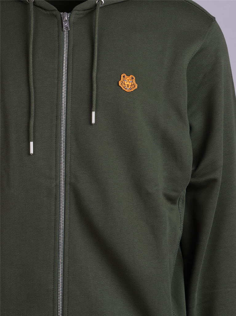 Felpe Sweat zippé Tigre Kenzo Verde Homme