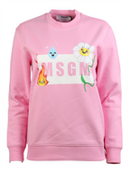 Felpe Sweatshirt à logo emoji MSGM Rosa Femme