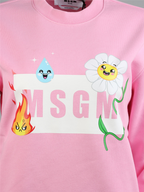 Felpe Sweatshirt à logo emoji MSGM Rosa Femme