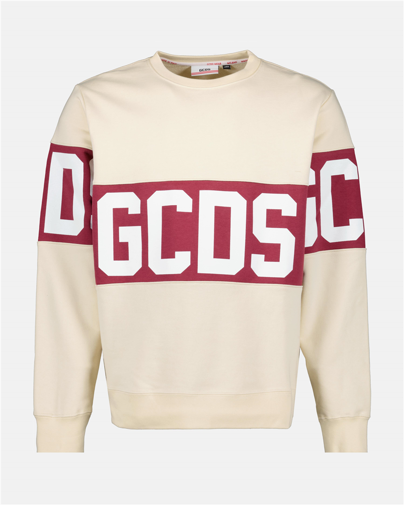 Sweatshirts Sweatshirt à logo bande GCDS Beige Homme