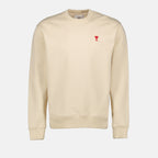 Felpe Sweatshirt Ami de Coeur Ami PARIS Beige Unisex