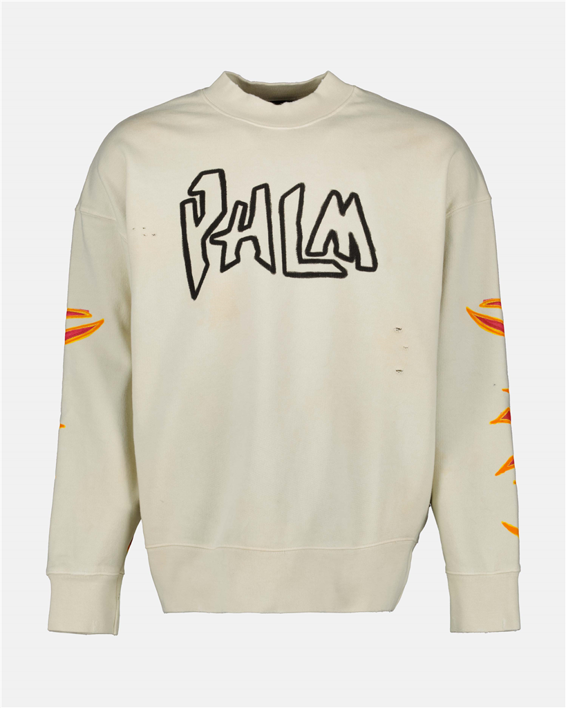 スウェットシャツ グラフィティ フレイムス スウェットシャツ Palm Angels 白 男