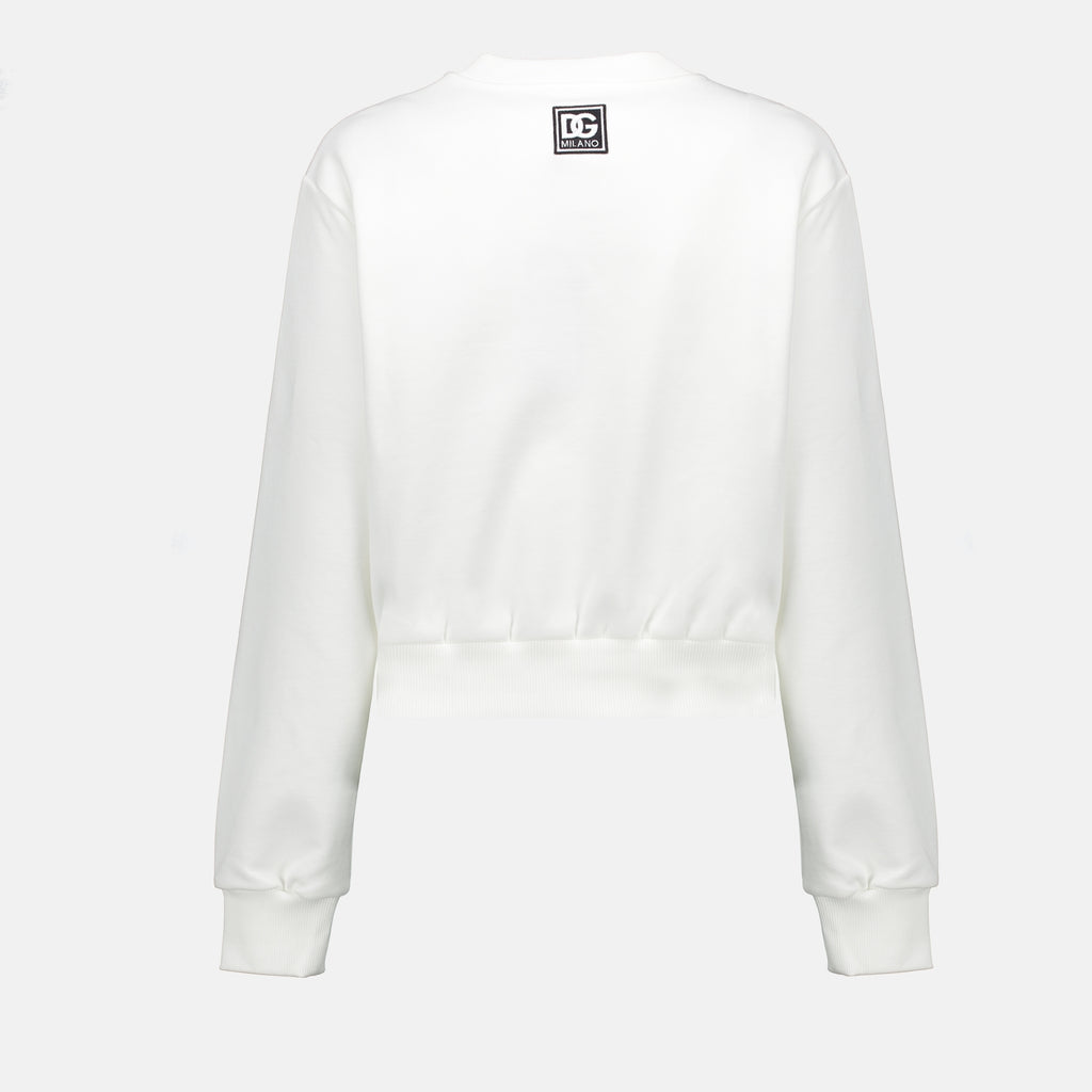 Sweatshirts Sweatshirt à logo Dolce & Gabbana Weiß Femme