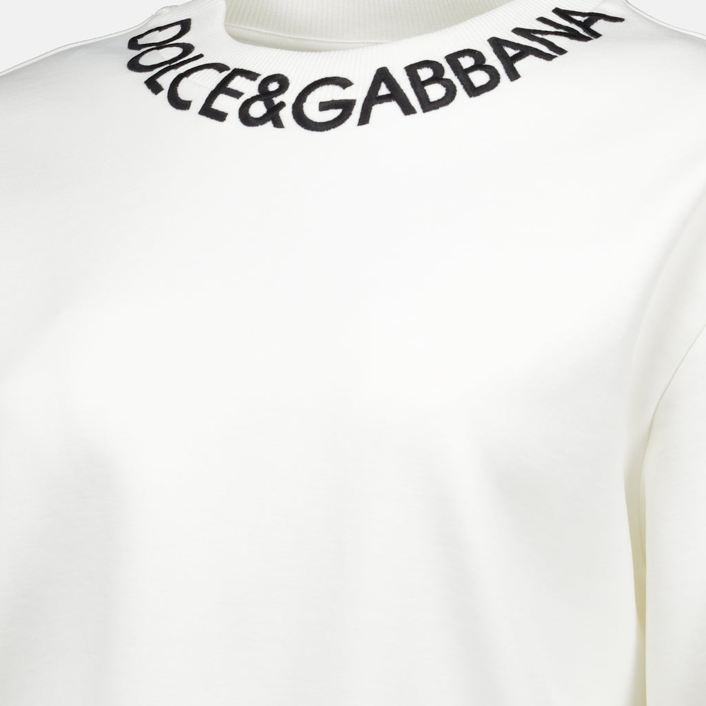 Sweatshirts Sweatshirt à logo Dolce & Gabbana Weiß Femme