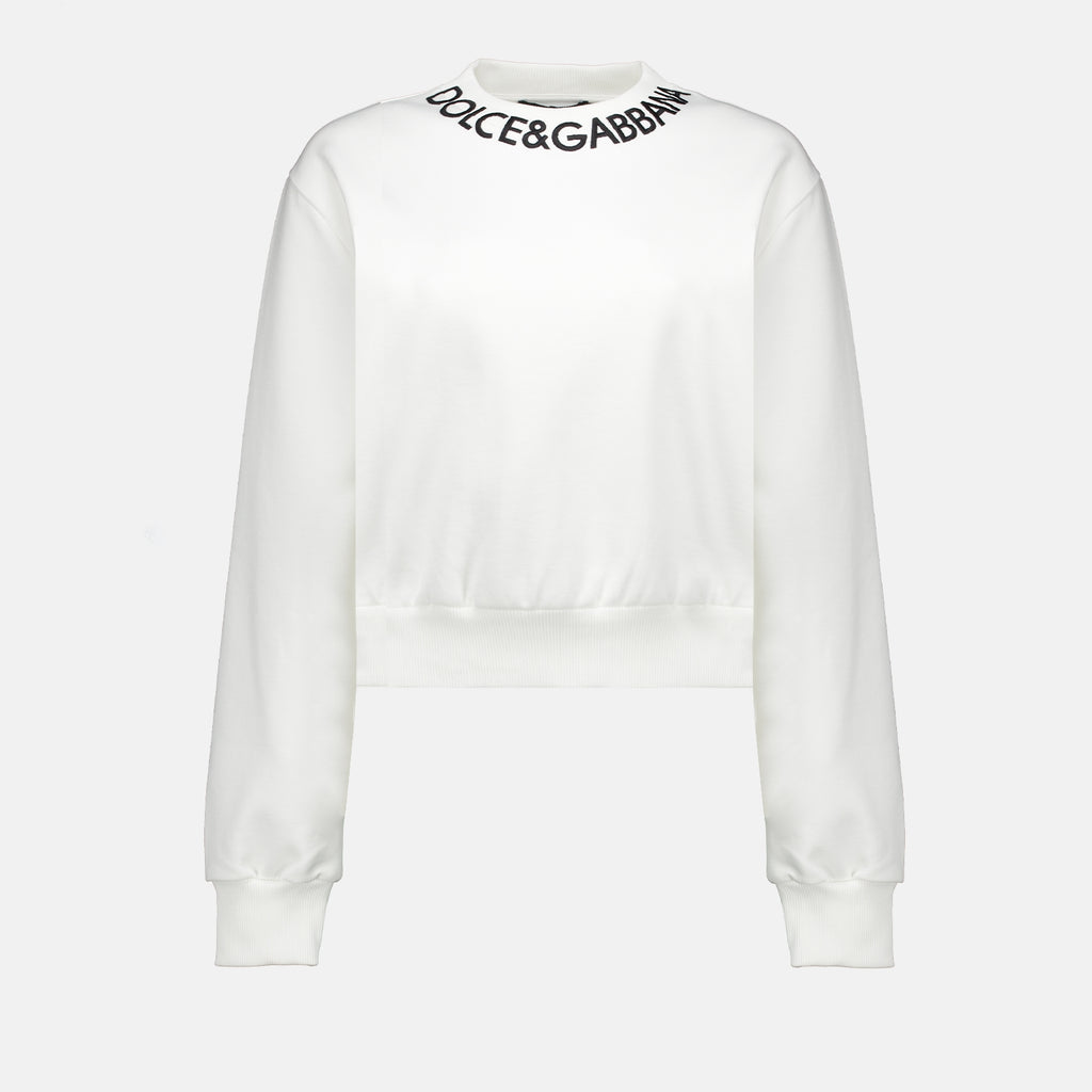 Sweatshirts Sweatshirt à logo Dolce & Gabbana Weiß Femme