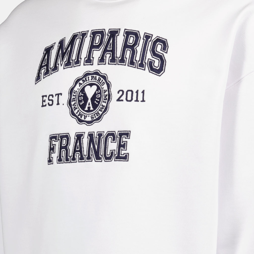 Sweatshirts Sweatshirt <tc>Ami Paris</tc>  France Ami PARIS White Unisex