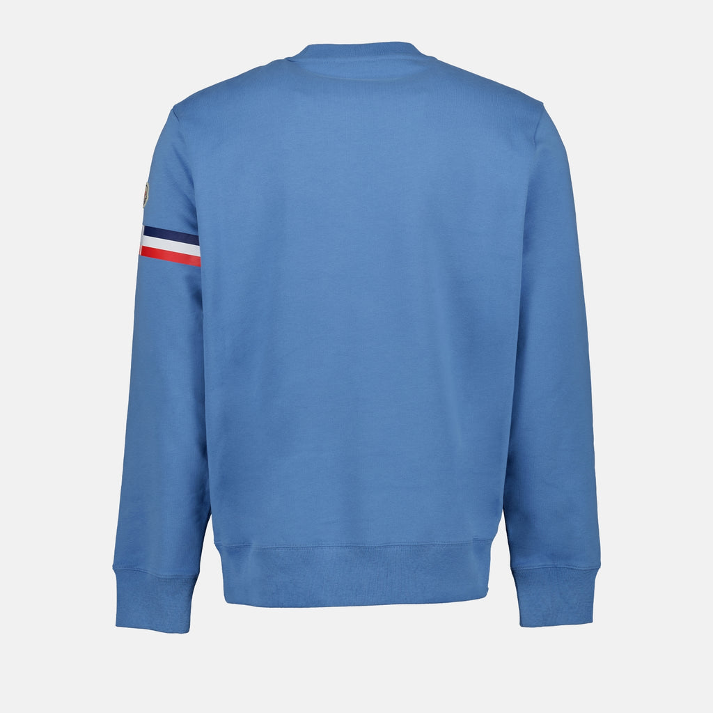 Sweatshirts Logo and trim sweatshirt Moncler Blue Man