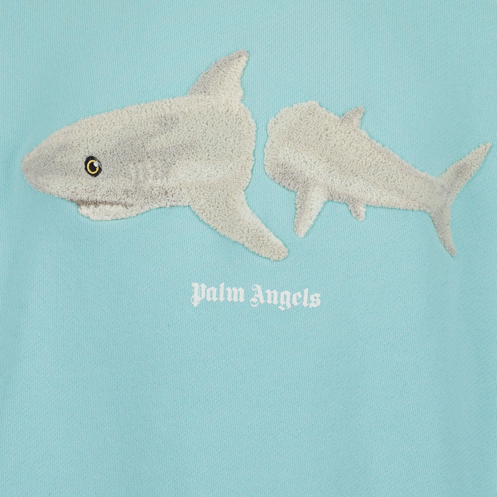 Felpe Sweatshirt Broken Shark Palm Angels Blu Homme