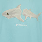 Felpe Sweatshirt Broken Shark Palm Angels Blu Homme