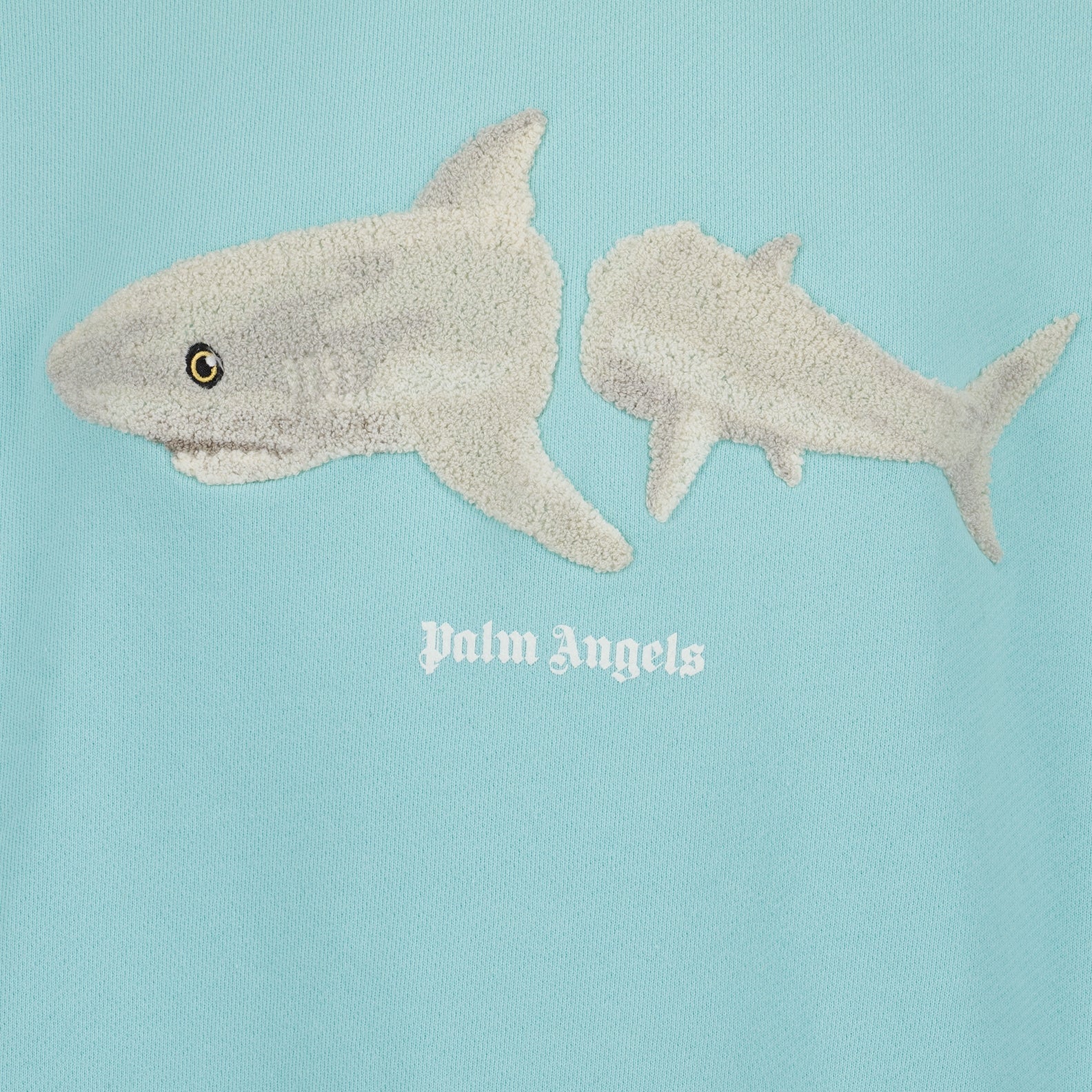 Felpe Sweatshirt Broken Shark Palm Angels Blu Homme