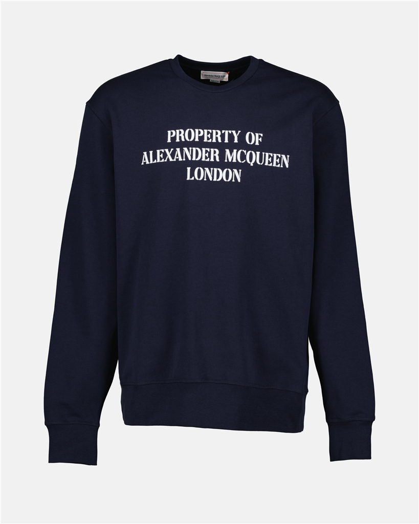 T-shirt Sweatshirt imprimé Alexander McQueen Blu Homme