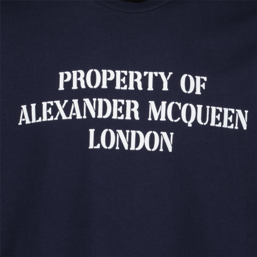 T-shirt Sweatshirt imprimé Alexander McQueen Blu Homme