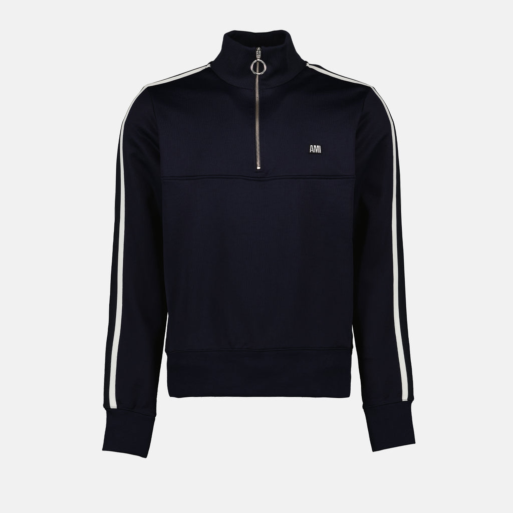스웨트셔츠 Sweatshirt zippé Ami PARIS 파란색 Homme