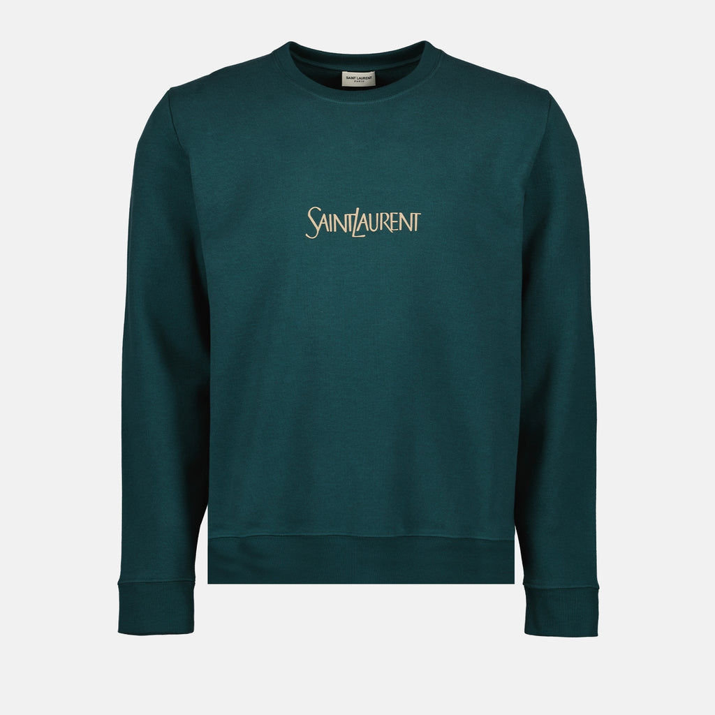 Sweatshirts Sweatshirt brodé Saint Laurent Grün Homme