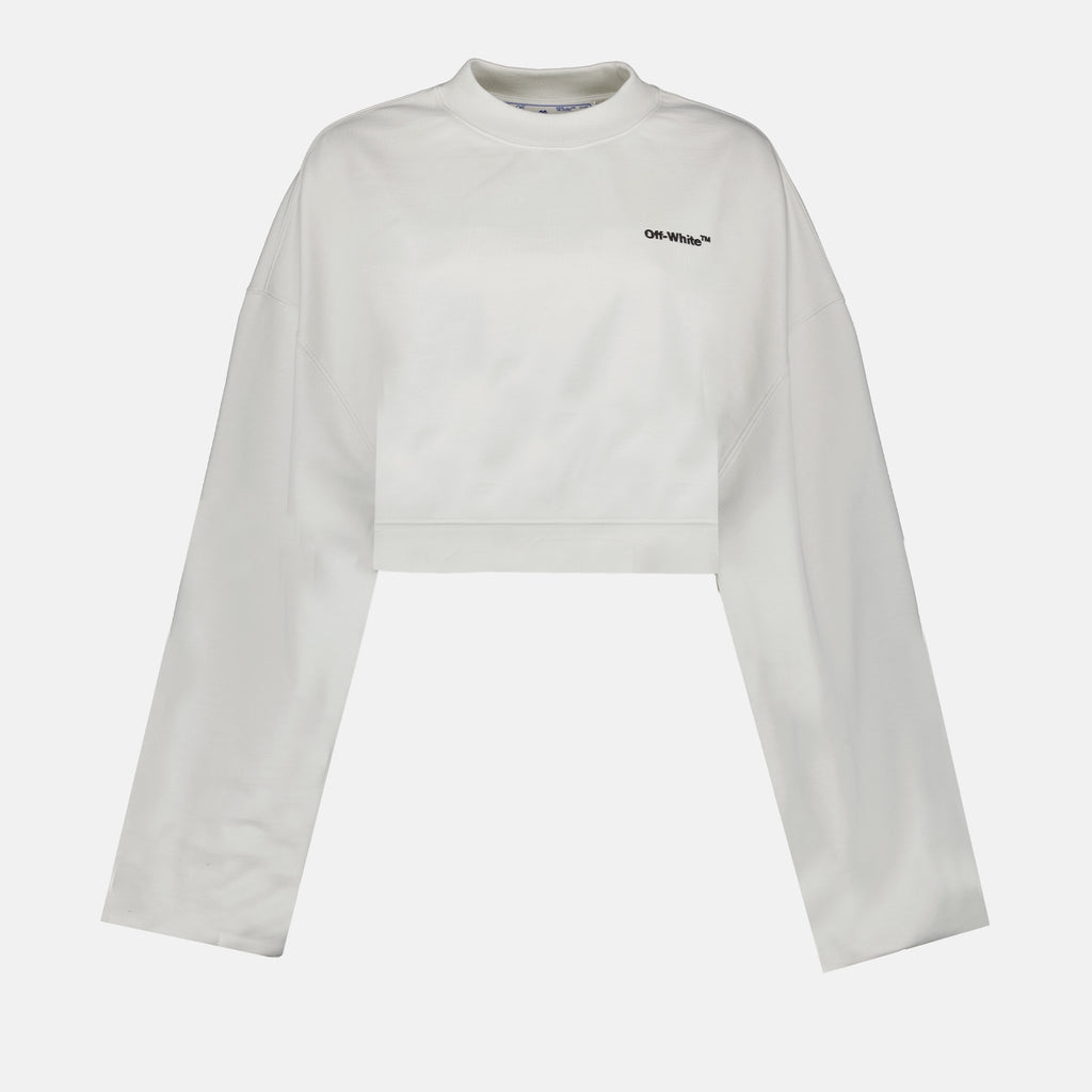 Sudaderas Sweatshirt crop Off-White Blanco Femme