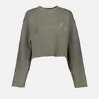 Sweatshirt crop kaki